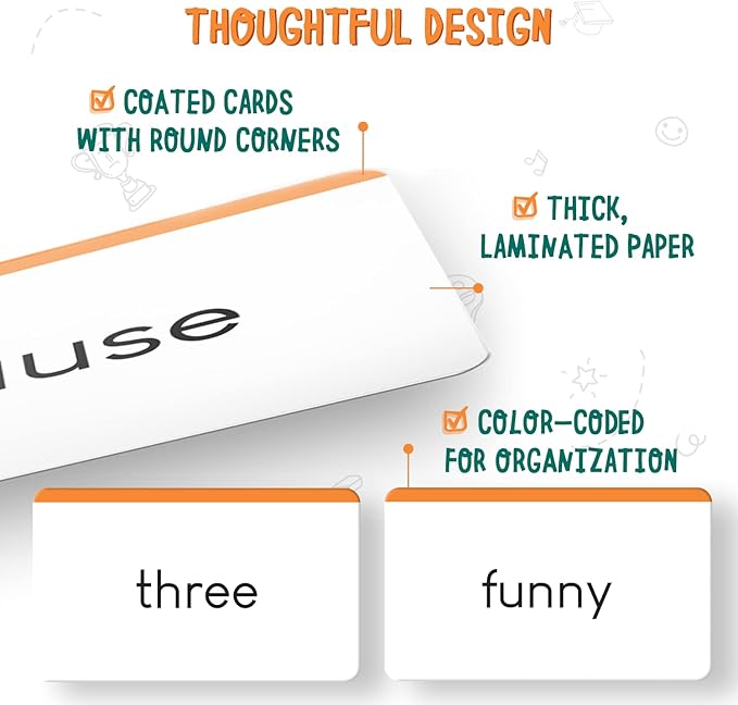 merka Sight Word Flash Cards - 150 Cards, Set B - Fry Sight Words & Vocabulary Flashcards for 1st Grade Reading