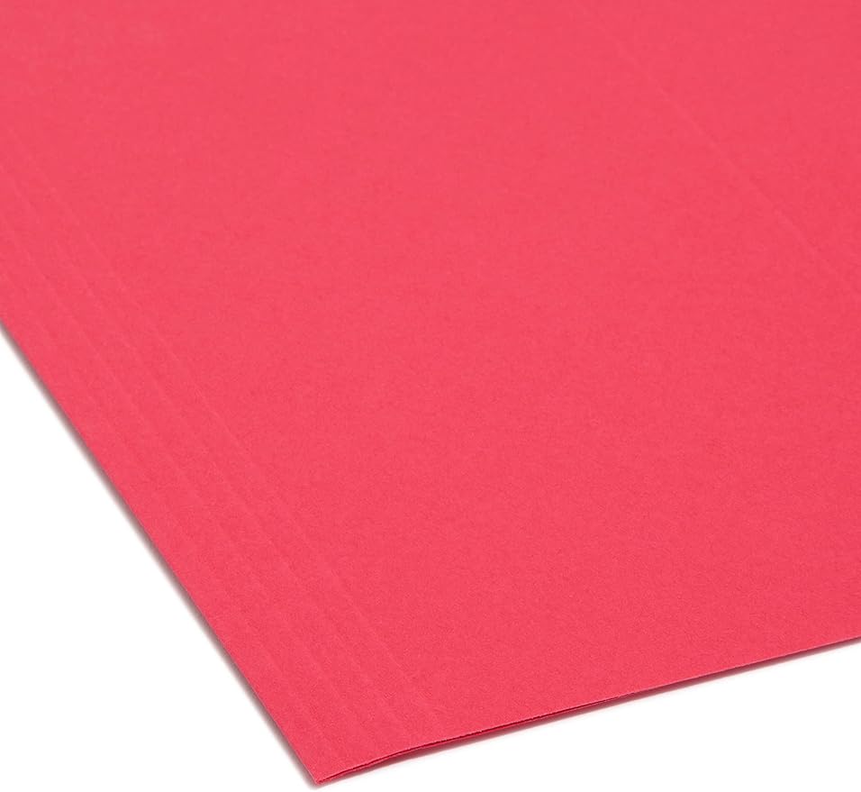 Smead FasTab Hanging File Folder, 1/3-Cut Built-in Tab, Letter Size, Assorted Primary Colors, 18 Count (64053)