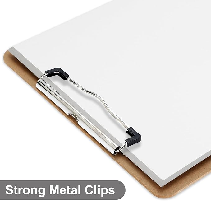 Wood Clipboards 40 Pack, Letter Size Hardboard Clip Board 8.5x11 for Classroom, Students, Kid, A4 Standard Size 9" x 12.5" with Low Profile Clip, Office & School Supply