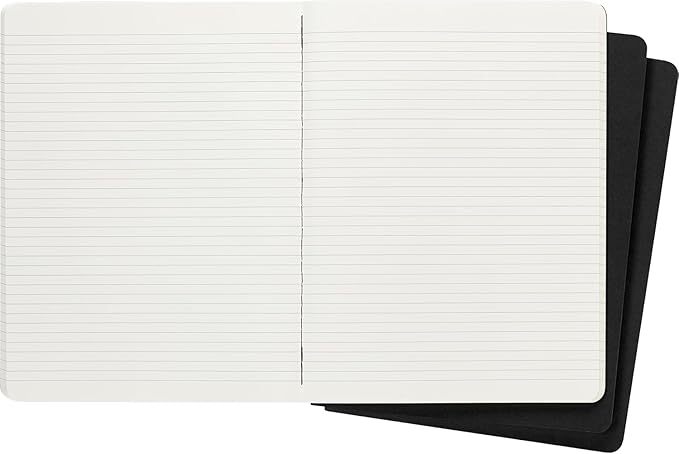 Moleskine Cahier Journals, Soft Cover, XL (7.5" x 9.5") Ruled/Lined, Black, 120 Pages (Set of 3)