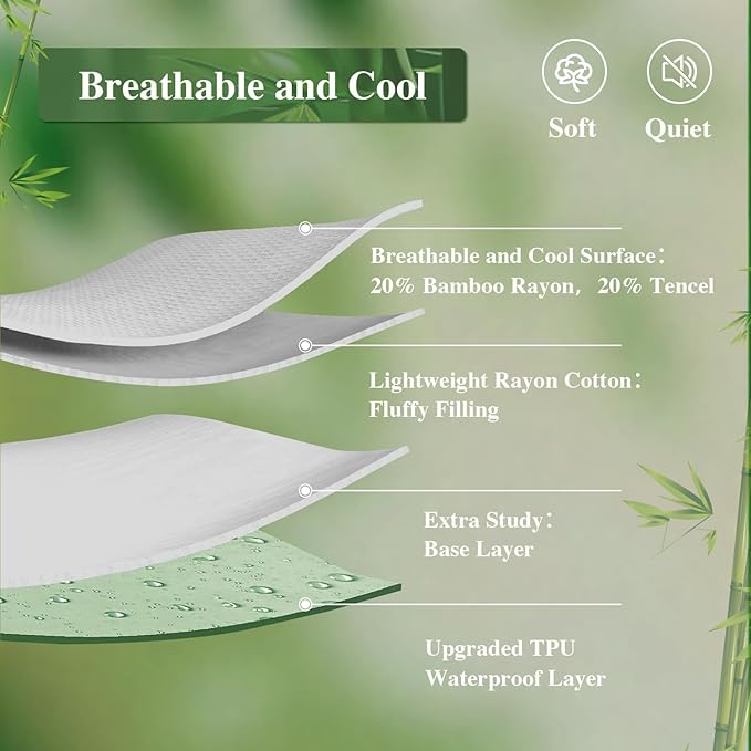 Softhour Waterproof Mattress Protector, 3D Air Fabric Bed Cover with Deep Pocket - Twin Size, Light Grey