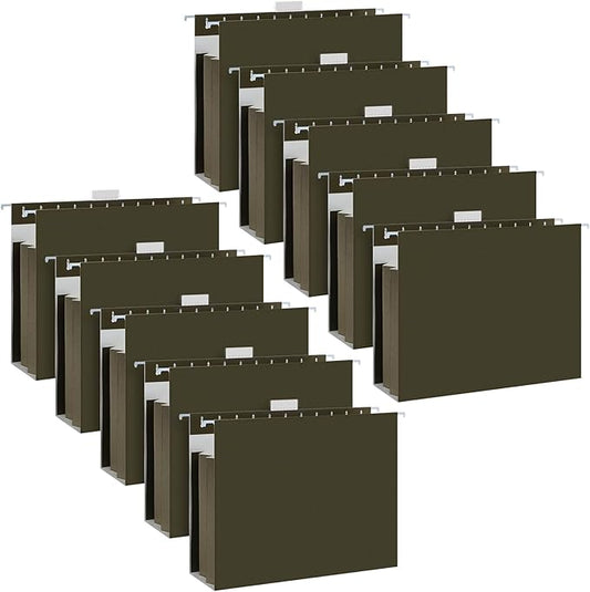 10 Pack Extra Capacity Hanging File Folders Legal Size with Tabs Reinforced Hanging Folders Expandable, Heavy Duty 3.5 Inch Expansion Designed for Bulky Files Medical Charts