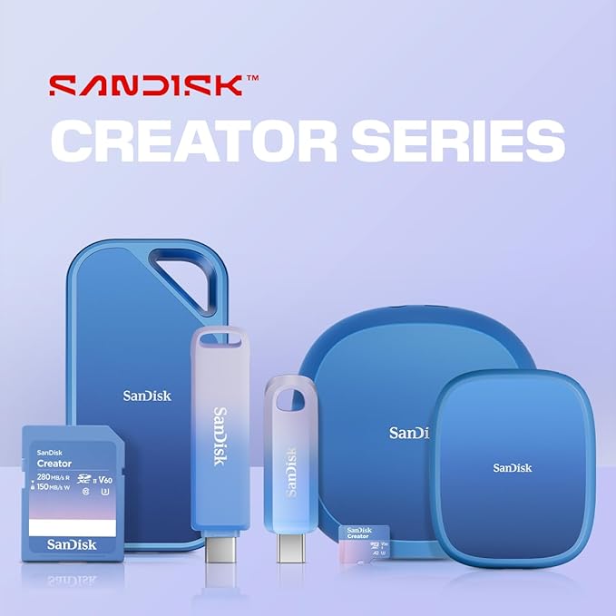 SanDisk 1TB Creator Phone SSD - Up to 1,000 MB/s - Compatible with MagSafe for Your USB-C Smartphone - Shoot in ProRes with iPhone 15 Pro/Pro Max and iPhone 16 Pro/Pro Max - SDSSDE62C-1T00-G25