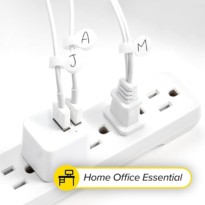 Wrap-It Storage Cable Labels, Mini, White (60 Pack) - Cord and Wire Tags for Cable Management and Organizer for Electronics, Computers and More