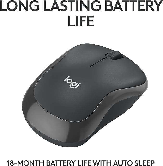 Logitech M240 Silent Bluetooth Mouse, Wireless, Compact, Portable, Smooth Tracking, 18-Month Battery, for Windows, macOS, ChromeOS, Compatible with PC, Mac, Laptop, Tablets - Graphite (Renewed)