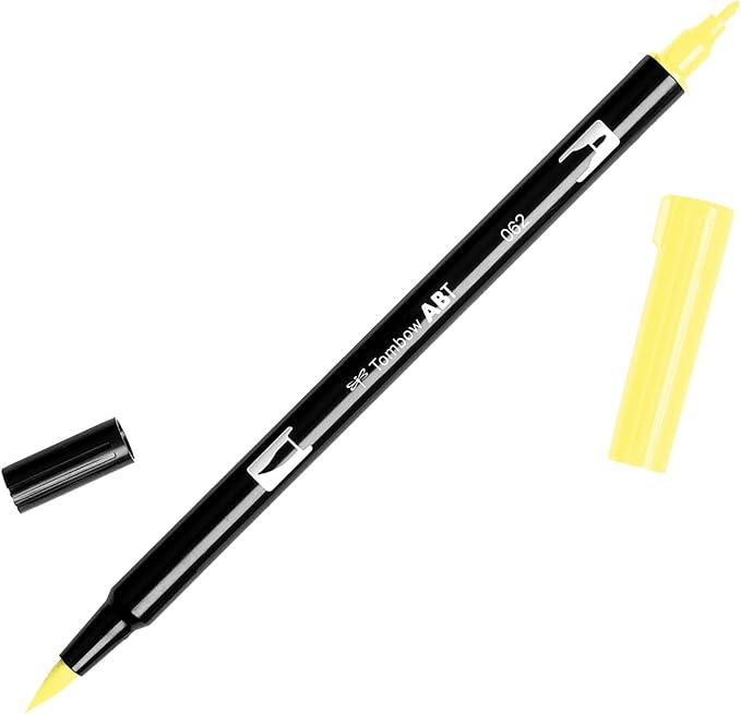 Tombow Dual Brush Pen Art Marker, 062 - Pale Yellow, 1-Pack