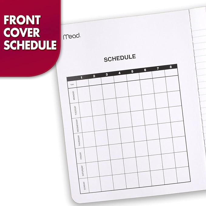 Mead Composition Notebook, Wide Ruled Paper, 7-1/2" x 9-3/4", 100 Sheets, Purple Marble (09918BA7)