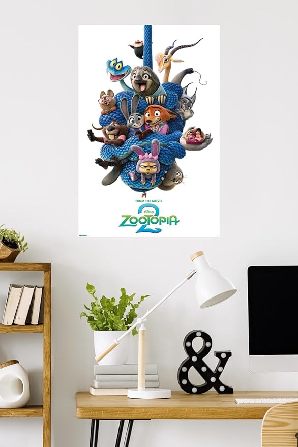 Disney Zootopia 2 (2025) - Group One Sheet Wall Poster, 34L" x 22.4W", Premium Poster & Mount Bundle