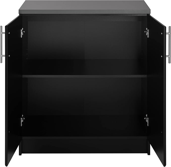 Prepac Elite 32" Storage Cabinet, Black Storage Cabinet, Base Cabinet, Bathroom Cabinet with 1 Adjustable Shelf 18" D x 32" W x 36" H, BEB-3216