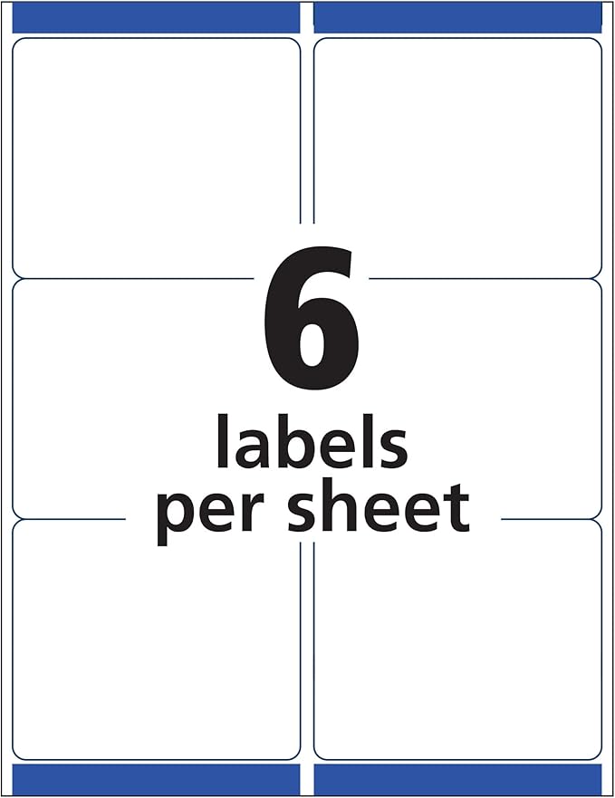 Avery Matte Clear Shipping Labels, Sure Feed Technology, Laser, 3-1/3" x 4", 60 Labels, 5 Packs (15664)