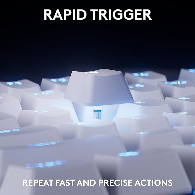 Logitech G PRO X TKL Rapid Tenkeyless Wired Gaming Keyboard with Magnetic Analog Switches, Rapid Trigger Mode, Adjustable Actuation, and Customizable RGB Lighting - White
