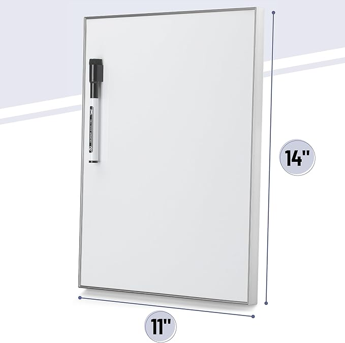 Mr. Pen- Small Dry Erase Board, 11x14 Inches, Whiteboard with Black Dry Erase Marker, Aluminum Frame, Magnetic Small White Board for Students, Home, Office and Classroom