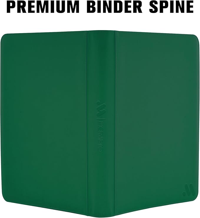 Card Binder 16 Pocket,Trading Card Binder Hold up to 1408 Cards with 44 Sleeves,Zipper Card Holder Album Compatible with TCG Card/Game Cards/Sports Card-Green