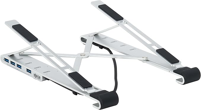 Tripp Lite Inclined Laptop Stand USB-C Hub Four USB-A Ports, USB 3.2 Gen 1, 5 Gbps Data Transfer, 100W Power Delivery Charging 20V 5A, Sturdy Adjustable/Foldable Stand, 1-Year Warranty (U460-ST4-4A-C)