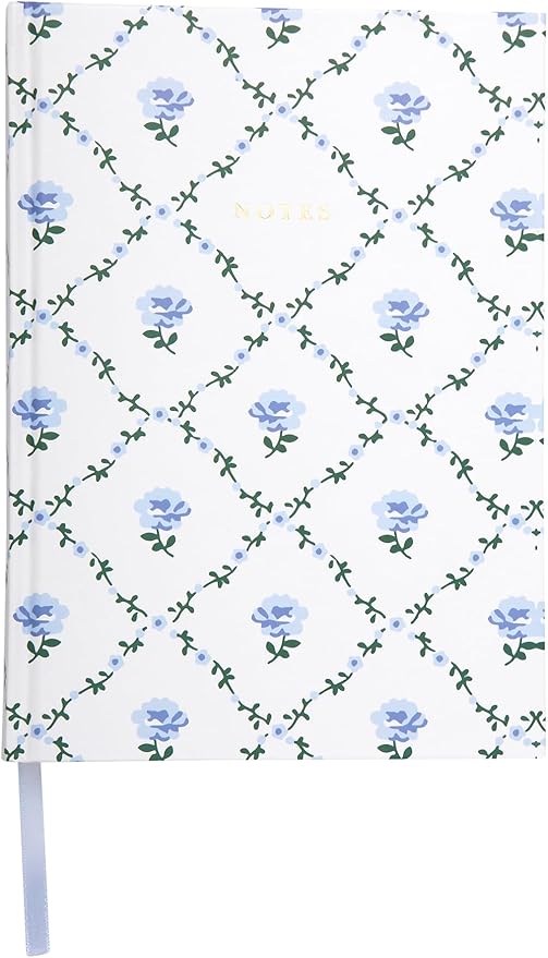Laura Ashley Premium Hardcover Writing Journal | 256 Lined Pages | Elegant Floral Design | Perfect for Diaries, Notes, and Gift Giving (White - A5-6-x-8 Inches)