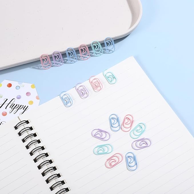 100 Pcs Moon Paper Clips Mini Moon Shaped Small Metal Journaling Clamps Color Decorative Paper Clips Cute for Women Document Note Sorting and Organizing