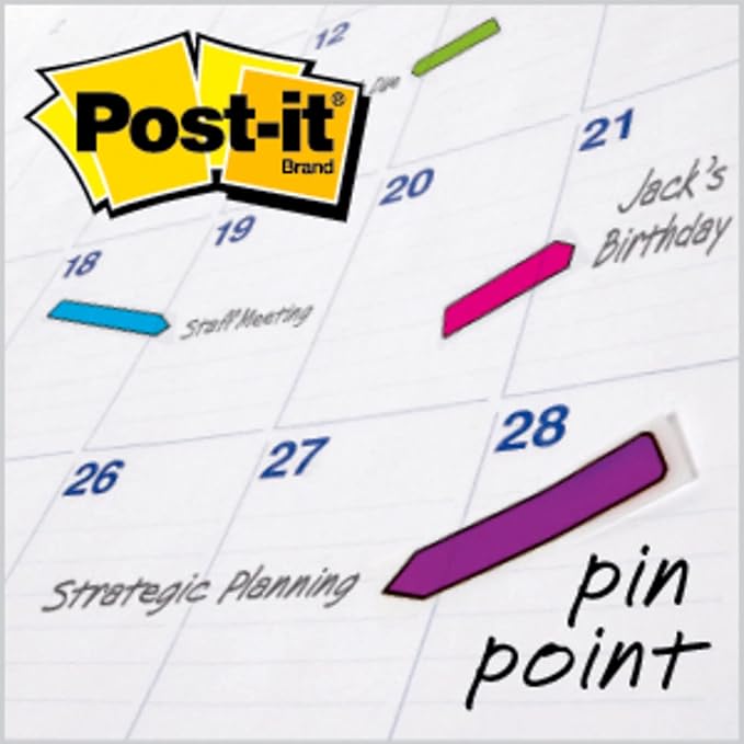 Post-it Arrow Flags, Assorted Bright Colors, .47 in Wide, 24/Dispenser, 4 Dispensers/Pack (684-ARR4)