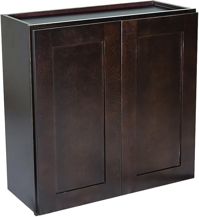 Design House Brookings Shaker Unassembled Wall Kitchen Cabinet W2736, 27 W x 12 D x 36 H, Brown, Solid Wood, Design House, 543058