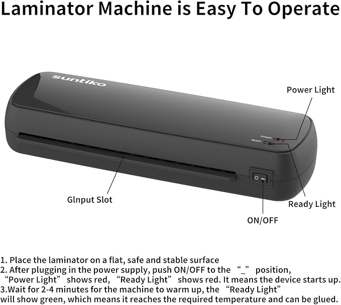 4-In-1Laminator Machine,It has Quick Warm-Up, Fast Laminating Documentation and Photos, Increases Their Long-Term Color Preservation. Suitable for Family, Office and School，A4/A5/A6 Size