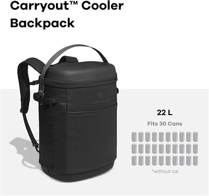 Hydro Flask Carryout Cooler Backpack - Insulated Portable Soft Cooler - 20 L Capacity in Birch