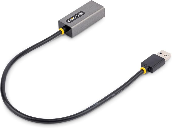 USB to Ethernet Adapter, USB 3.0 to 10/100/1000 Gigabit Ethernet LAN Adapter, 11.8in/30cm Attached Cable, USB to RJ45 Adapter
