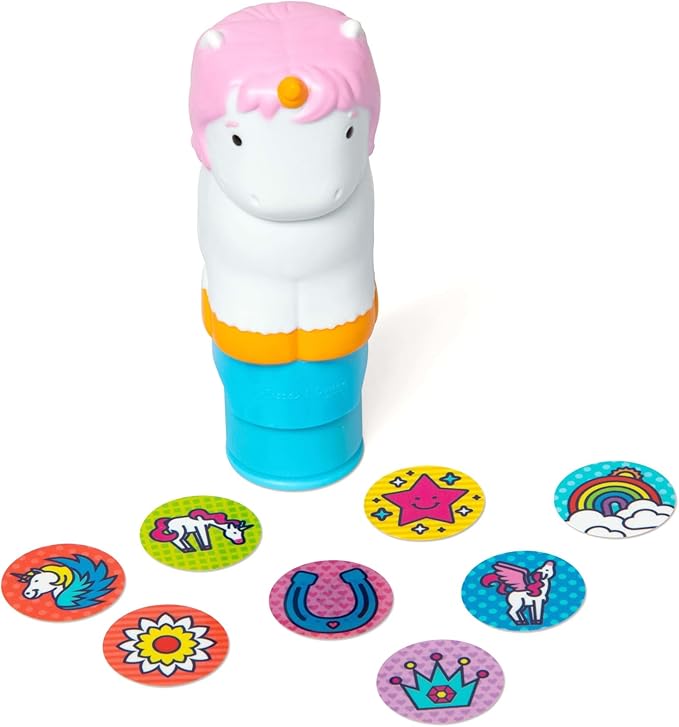Melissa & Doug Sticker Wow!™ Unicorn Bundle: 24-Page Activity Book, Refillable Sticker Stamper, Mini Pad, 500 Stickers, Arts and Crafts for Kids Ages 3+