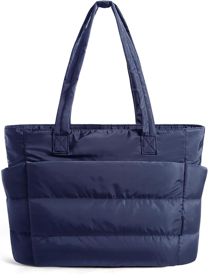 BAGSMART Tote Bag for Women, Lightweight Puffy Tote Bag with Compartments Shoulder Bag Handbag for Travel, Work, Gym | Lightweight, Puffy, Quilted, for Travel, Work