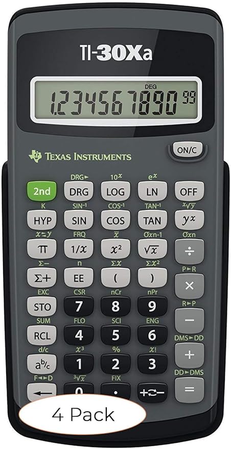 TI-30Xa Scientific Calculator, 10-Digit LCD, Sold as 2 Each (Pack 4)