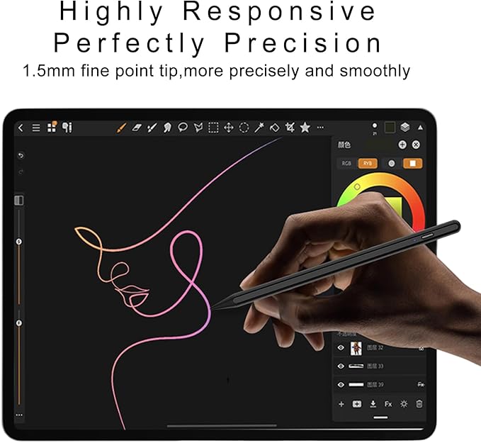 Stylus Pen for Active Pens 11th&10th Gen 2Pack iPad Pencil with Palm Rejection Pen for iPad 11th A16/10/9/8/7/6th gen,Pro 13"/11"/12.9"/M4,Air 6th/5/4/3/M2/M3,iPadMini 5/6/7 Gen 2018-2025