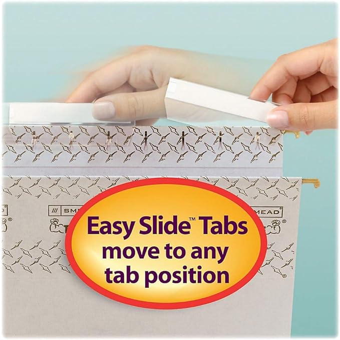 Smead TUFF Extra Capacity Box Bottom Hanging Folder, 1/3-Cut Easy Slide Tab, Steel Gray, 18 per Box (2" Expansion, Legal)