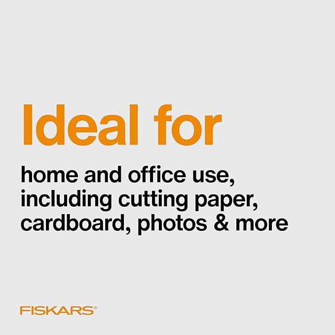 Fiskars 8” Everyday Titanium Comfort Grip Scissors (2-Pack), Home & Office Scissors for Cutting Paper, Cardboard, Photos and More, Gray