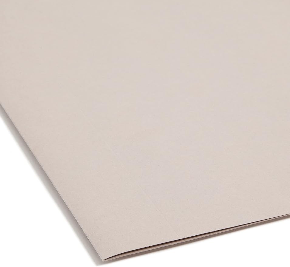Smead TUFF Extra Capacity Box Bottom Hanging Folder, 1/3-Cut Easy Slide Tab, Steel Gray, 18 per Box (3" Expansion, Legal)