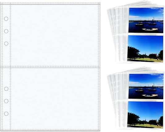 20 A5 Binder 2 Pocket Sheet Protectors Clear Binder Sleeves 4" X 5" Paper Protectors for 6 Ring Binder Notebook Organizer (A5 2 Pockets)