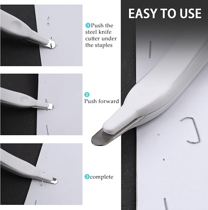 4Pack Staple Remover, Staple Puller with Magnetic Tip, Streamlined Design for Efficient Staple Removal, Suitable for Home and Office Use, 4 Colors
