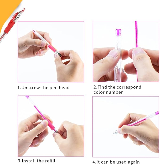 Aen Art Gel Pens Refills for Adult Coloring Books, 80 Unique Colors, 40% More Ink Colored Gel Pens Set