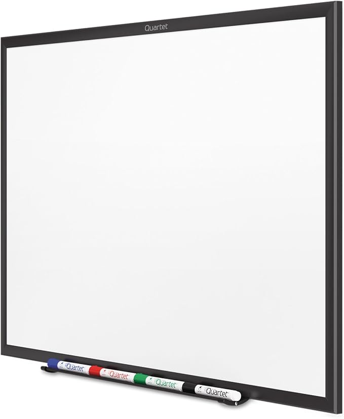 Quartet Magnetic Dry Erase White Board, 2' x 1-1/2 Whiteboard, Nano-Clean Surface Resists Ink Stains, Black Aluminum Frame (SM531B)