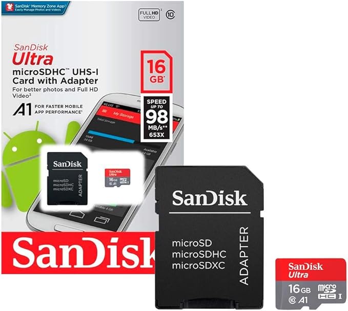 Sandisk Ultra - Flash Memory Card - 16 GB - MicroSDHC UHS-I (SDSQUNC-016G-AN6IA)