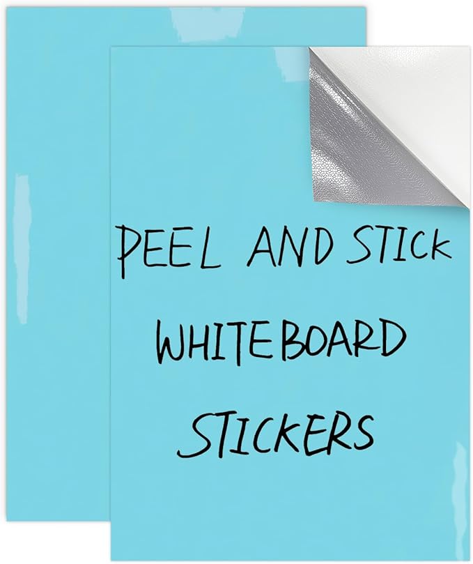 Dry Erase Board Sticker- Whiteboard Stickers-8.3''x11.7'' Removable Dry Erase Sheets- Fridge Dry Erase Paper for Wall/Desk/Refrigerator/Door/Locker/Home/Office/Classroom (Blue-2Pcs)