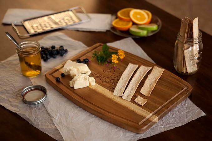 PICNIC TIME Disney Ratatouille Remy Ovale Acacia Cutting Board Serving Board Charcuterie Cheese Board with Juice Groove Decorative Kitchen Gift, (Acacia Wood)