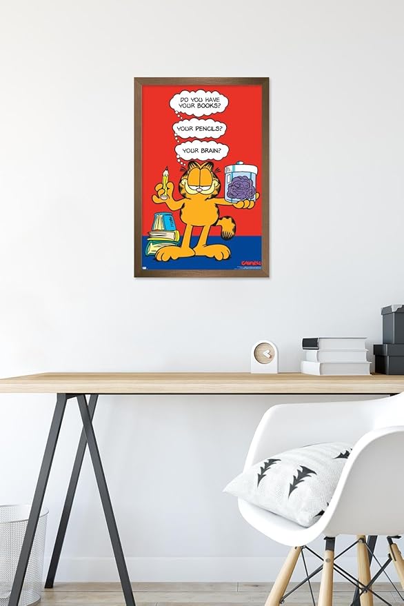 Garfield - Brain Wall Poster, 22.4L" x 14.7W", Bronze Framed Version
