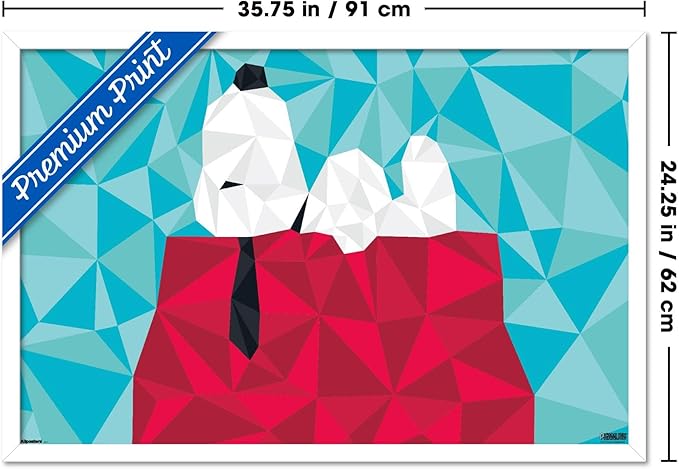 Peanuts: Astronomy-Geometry - Snoopy Wall Poster, 34L" x 22.4W", White Framed Version