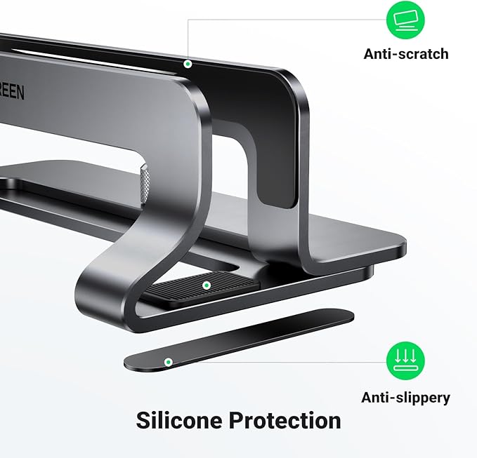 UGREEN Vertical Laptop Stand Holder for Desk Bundle, Gray and Silver