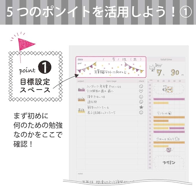 Kokuyo Campus Study Planner Notebook, Daily Ruled, Semi-B5, Gray, for 63 Days, Japan Import (NO-Y80MD-M)