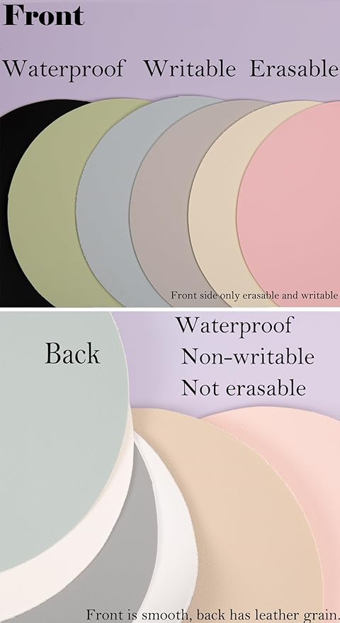 Erasable writable(Frontside) Table mat,Dual Sided Desk Mat, Large Mouse Pad, Notepad, Writing White Board (Includes 7.9"x9.4" Portable Mousepad) (Pink/Light Pink, L:35" x 17"（90 * 43cm）)