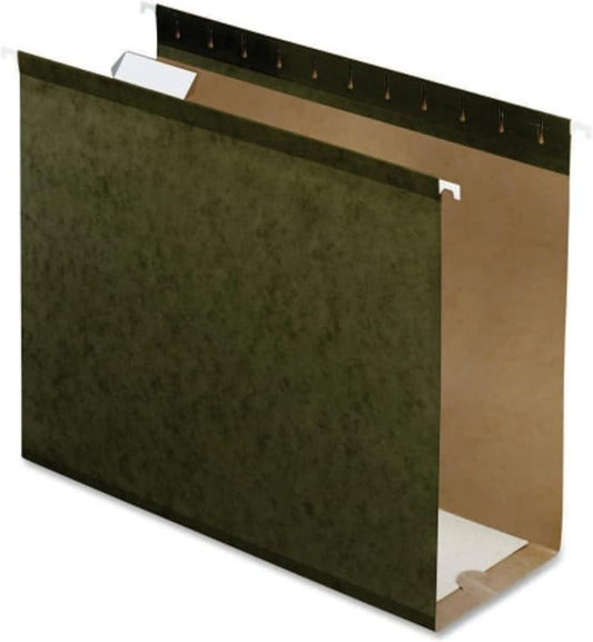 Pendaflex Extra Capacity Reinforce d Hanging File Folders, 4", Letter Size, Standard green, 1/5 Cut, 25/BX (4152x4)