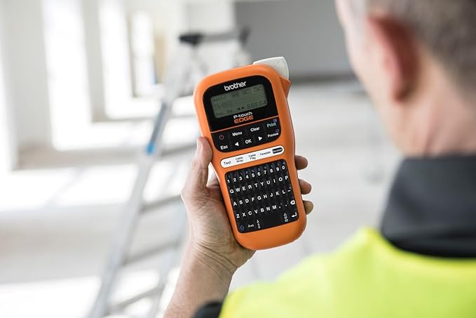 Brother PT-E110BP Contractor Kit: P-Touch Handheld Industrial Label Printer Plus 3 Tapes (up to 12mm Labels)