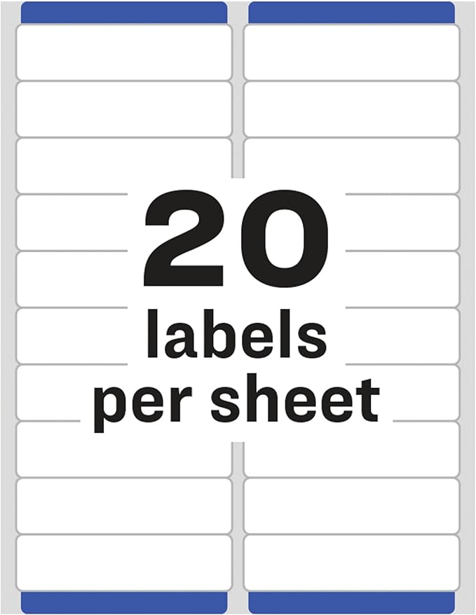 Avery Easy Peel Printable Address Labels with Sure Feed, 1" x 4", White, 2,000 Blank Mailing Labels (08461)