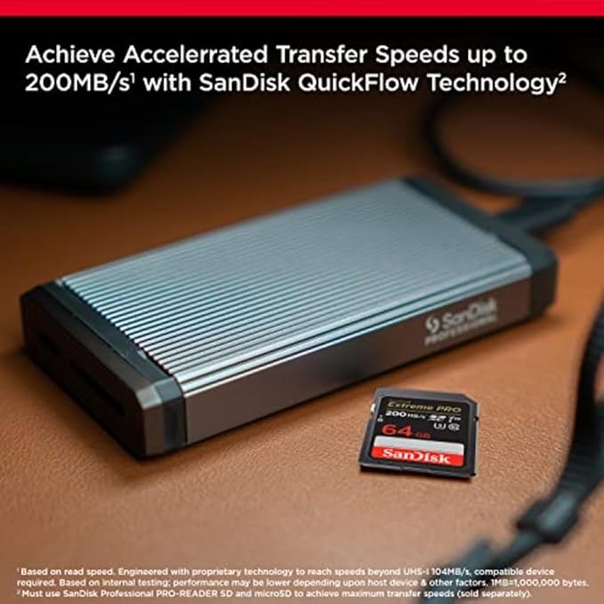 SanDisk 64GB Extreme PRO SDXC UHS-I Memory Card - C10, U3, V30, 4K UHD, SD Card - SDSDXXU-064G-GN4IN