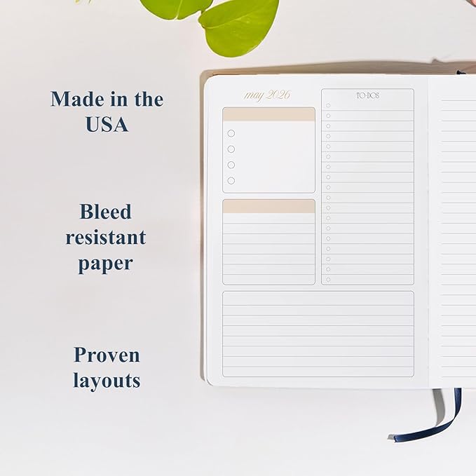 A5 Softbound LifePlanner (January 2026 - December 2026) - Forest Green, horizontal layout
