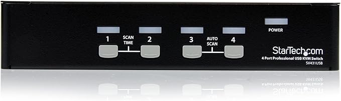 StarTech.com 4 Port Professional VGA USB KVM Switch with Hub - 1U Rack-mountable KVM Switch , TAA (SV431USB)